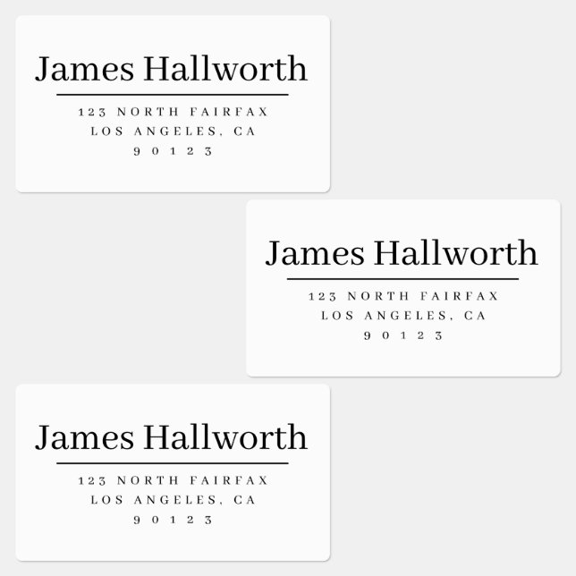 Simple Modern Return Address Black & White (Group)