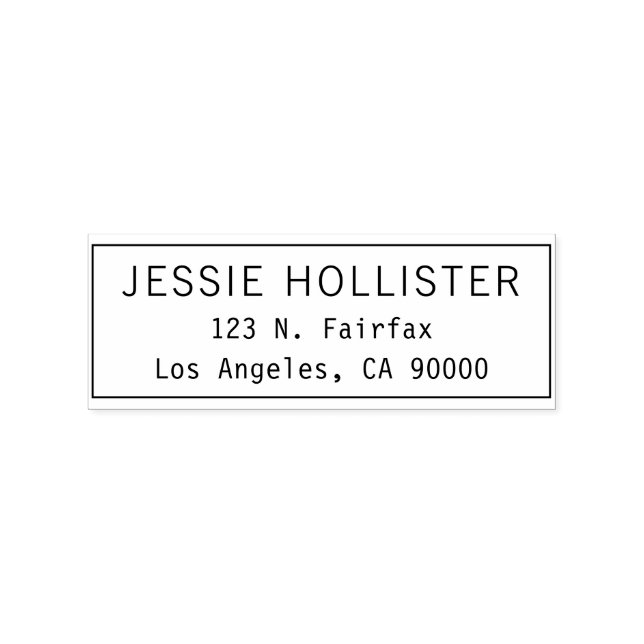 Simple Modern Return Address Rubber Stamp (Imprint)
