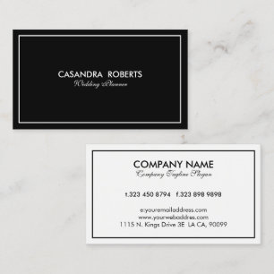 Simple Modern Reversed Black & White Border Business Card