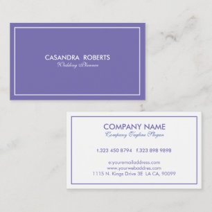 Simple Modern Reversible Purple & White Border Business Card