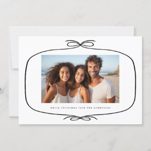 Simple Modern Ribbon Photo Christmas Holiday Card