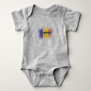 Simple Modern Romania Letter Flag Souvenir Baby Bodysuit
