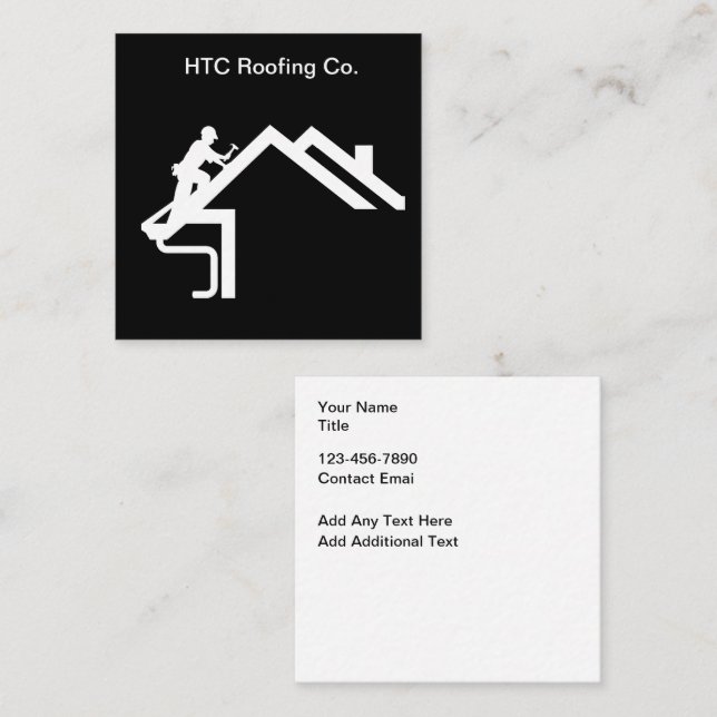 Simple Modern Roofing Services Business Card (Front/Back)