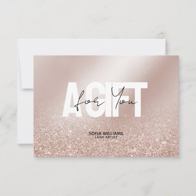 Simple & Modern Rose gold Certificate Gift Card (Front)