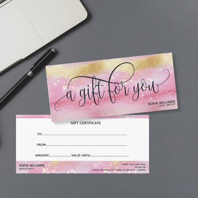 Simple & Modern Rose gold Certificate Gift Card (Creator Uploaded)