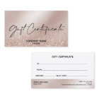 Simple & Modern Rose Gold Certificate Gift Card