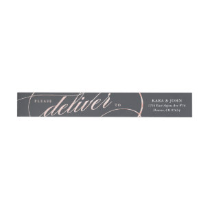 Simple Modern Rose Gold Script Address Labels