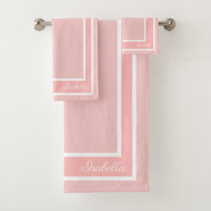 Simple Modern Rose Quartz Bath Towel Set