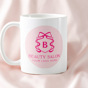 Simple Modern Round Company Logo Salon Business  Coffee Mug