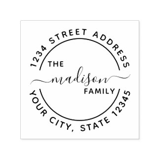 Simple Modern Round Return Address Stamp