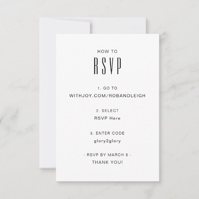Simple Modern RSVP Card (Front)