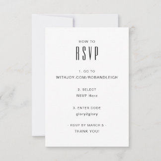 Simple Modern RSVP Card