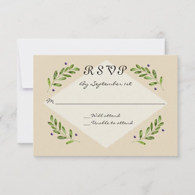 Simple Modern RSVP Response Reply Wedding (Front)