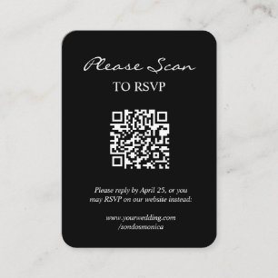 Simple Modern RSVP with QR Code Enclosure Card