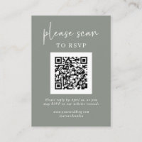 Simple Modern RSVP with QR Code | Sage Green
