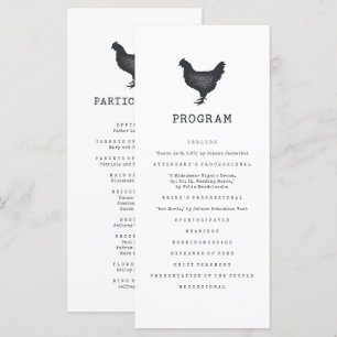 Simple Modern Rustic Country Farmhouse Wedding Programme