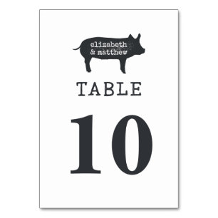 Simple Modern Rustic Country Farmhouse Wedding Table Number