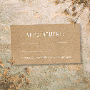 Simple Modern Rustic Kraft Appointment Card