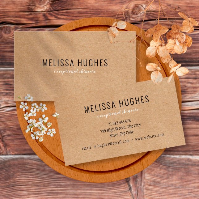 Simple Modern Rustic Kraft Business Card (Creator Uploaded)