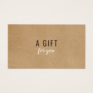 Simple Modern Rustic Kraft Gift Certificate