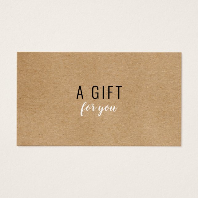Simple Modern Rustic Kraft Gift Certificate (Front)