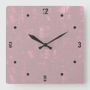 Simple modern rustic mallow pink abstract square wall clock