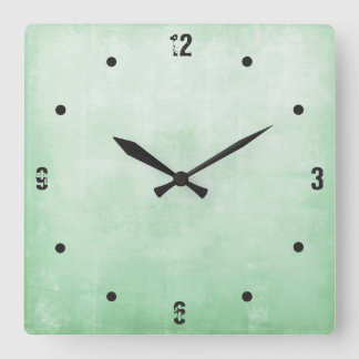 Simple Modern Rustic Pistachio Grey Abstract Square Wall Clock