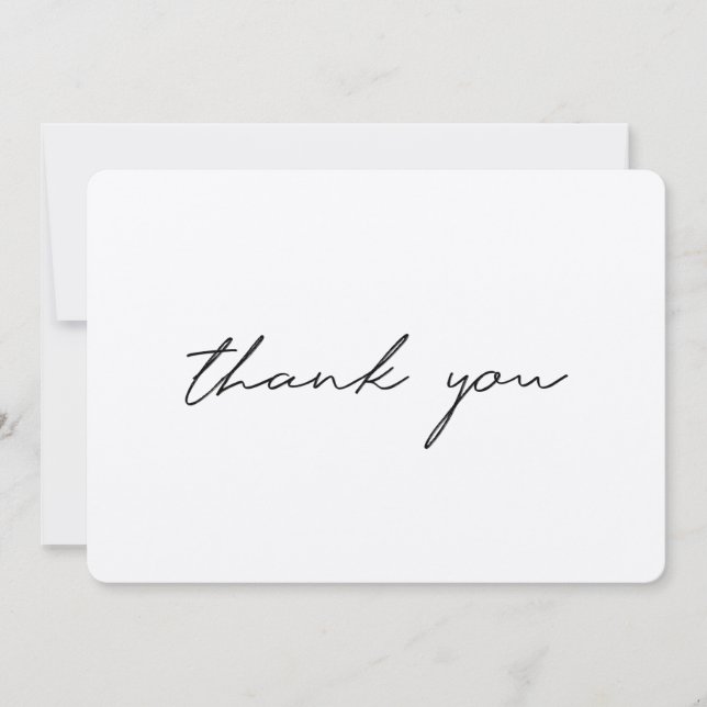 Simple Modern Rustic Script Brown Kraft General Thank You Card (Front)