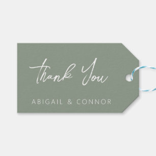 Simple Modern Sage Green Calligraphy Gift Tags