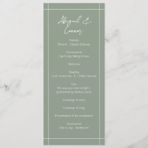 Simple Modern Sage Green Calligraphy Programme