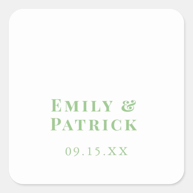 Simple Modern Sage Green Wedding Envelope Seal (Front)