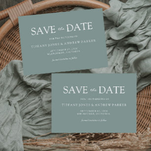 Simple Modern Sage Green Wedding Save the date