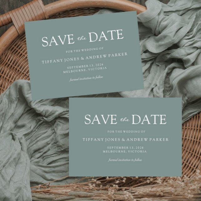 Simple Modern Sage Green Wedding Save the date (Creator Uploaded)