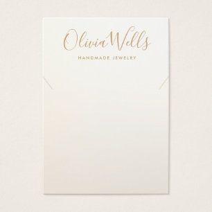 Simple Modern Satin Gold Necklace Display Card