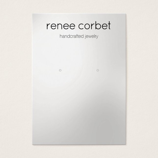 Simple Modern Satin Silver Earring Display Card (Front)