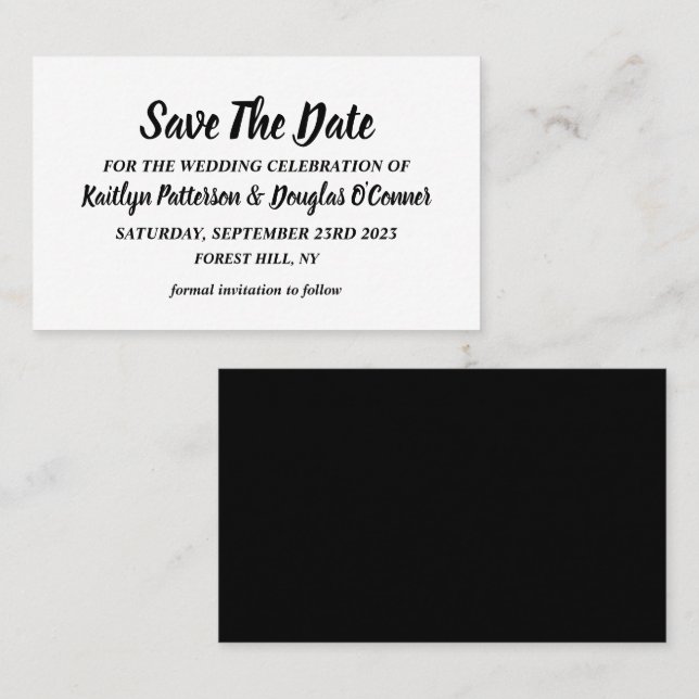 Simple & Modern, Save The Date Card (Front/Back)