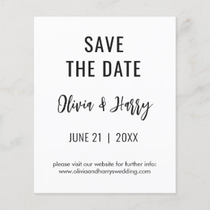 Simple Modern Save The Date Flyer   Black White