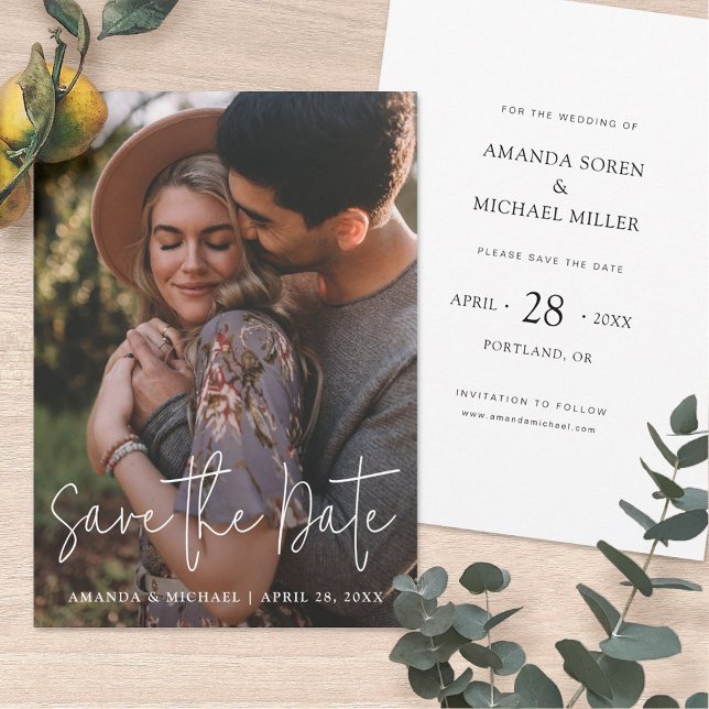 Simple Modern Save the Date Invitation with Photo (Creator Uploaded)