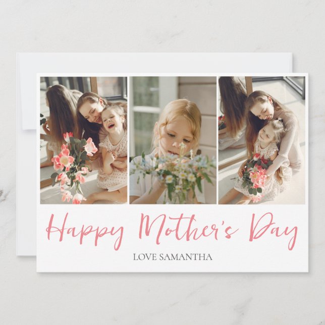 Simple Modern Script 3 Photo | Happy Mothers Day (Front)