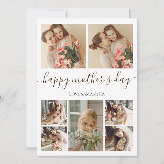  Simple Modern Script 7 Photo | Happy Mothers Day  (Front)