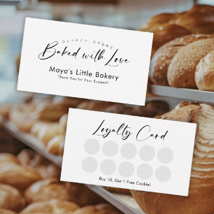Simple Modern Script Bakery Loyalty Business Card
