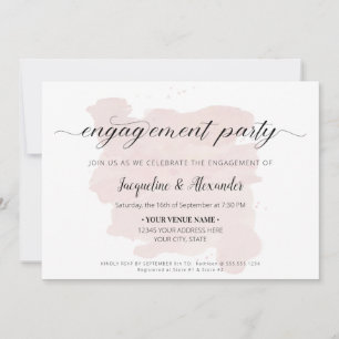 Simple Modern Script Calligraphy Blush Watercolor  Invitation