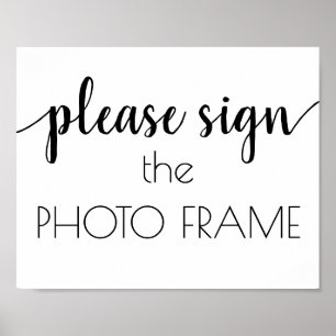Simple Modern Script Classic Photo Frame Sign