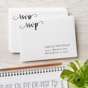 Simple Modern Script   Classic RSVP Return Address Envelope