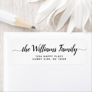 Simple Modern Script Family Name Return Address