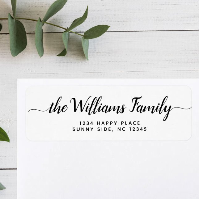 Simple Modern Script Family Name Return Address (Creator Uploaded)