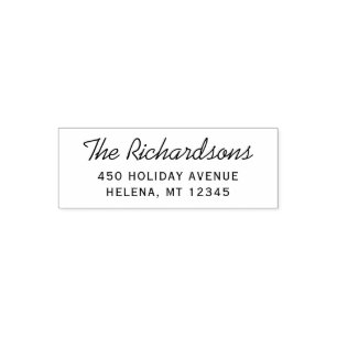 Simple Modern Script   Family or Wedding Self-inking Stamp