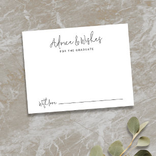 Simple Modern Script Graduate advice & wishes Card