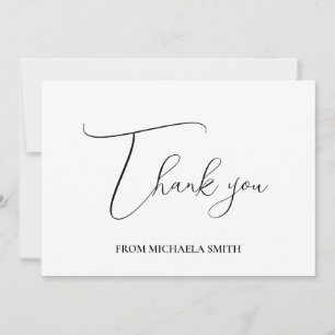 Simple Modern Script Graduation Message Thank You Card