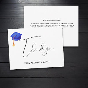 Simple Modern Script Graduation Thank You Card